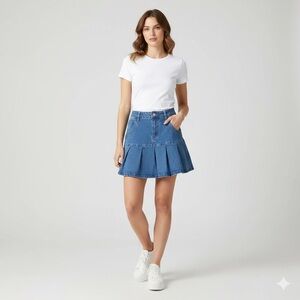 AMAZON Stretch Denim Mini Skirt